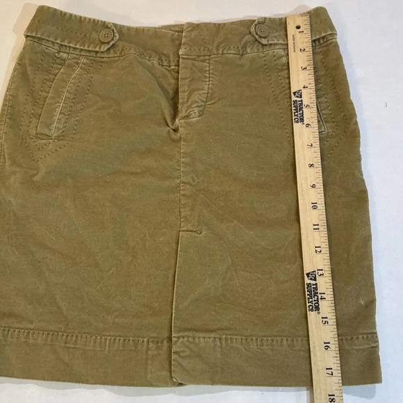 American Eagle Velvet Velour Khaki Vintage Y2K Boho Millennial Mini Skirt Size 2 - Picture 3 of 12